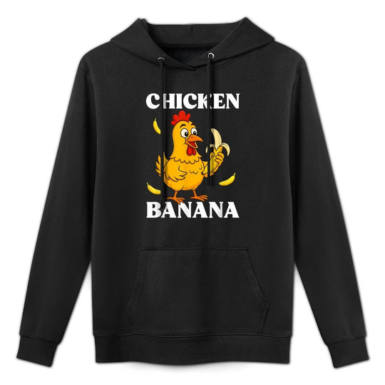 Chicken Banana Meme Cartoon Humor Casual Wear Hoodie