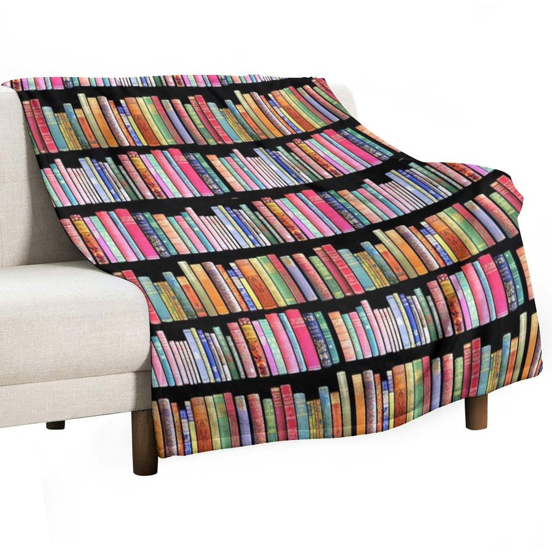 Bookworms Delight  Antique Book Library for Bibliophile Comfort Throw Blanket
