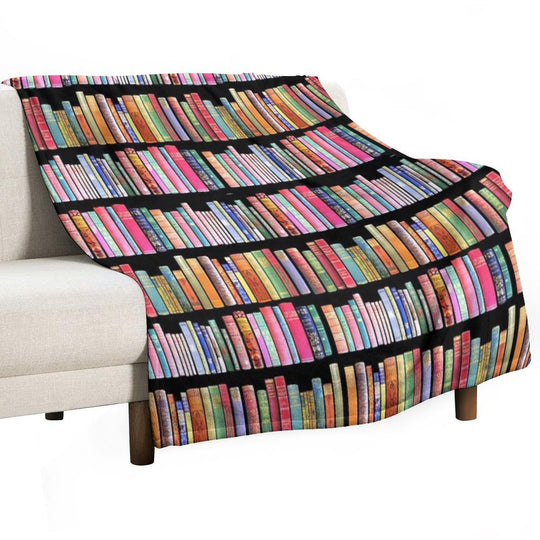 Bookworms Delight  Antique Book Library for Bibliophile Comfort Throw Blanket