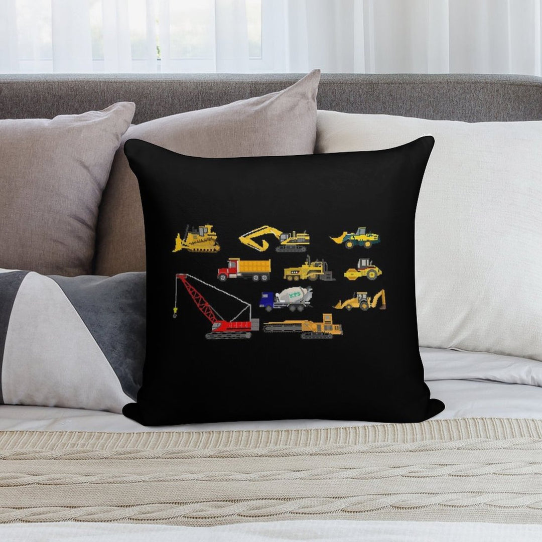 Construction Vehicles - The Kids' Picture Show Soft Home Decor Throw Pillow