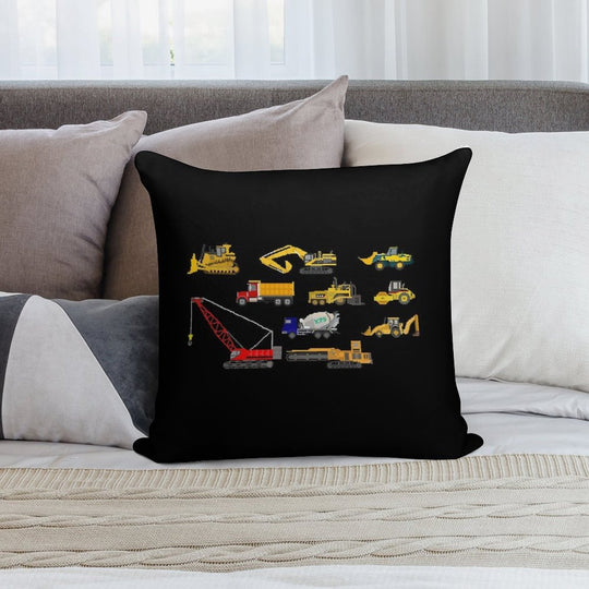 Construction Vehicles - The Kids' Picture Show Soft Home Decor Throw Pillow