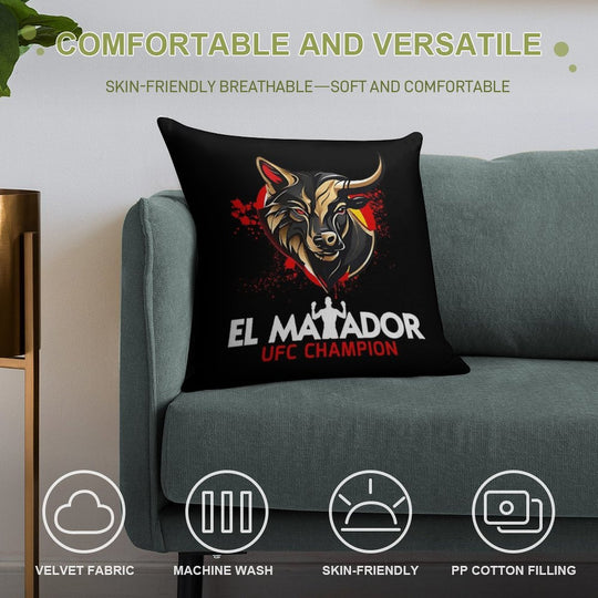Ilia Topuria El Matador UFC Champion Soft Luxury Feel Throw Pillow