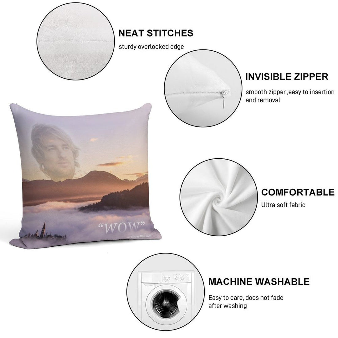 WOW - Owen Wilson Soft Bedroom Essential Throw Pillow