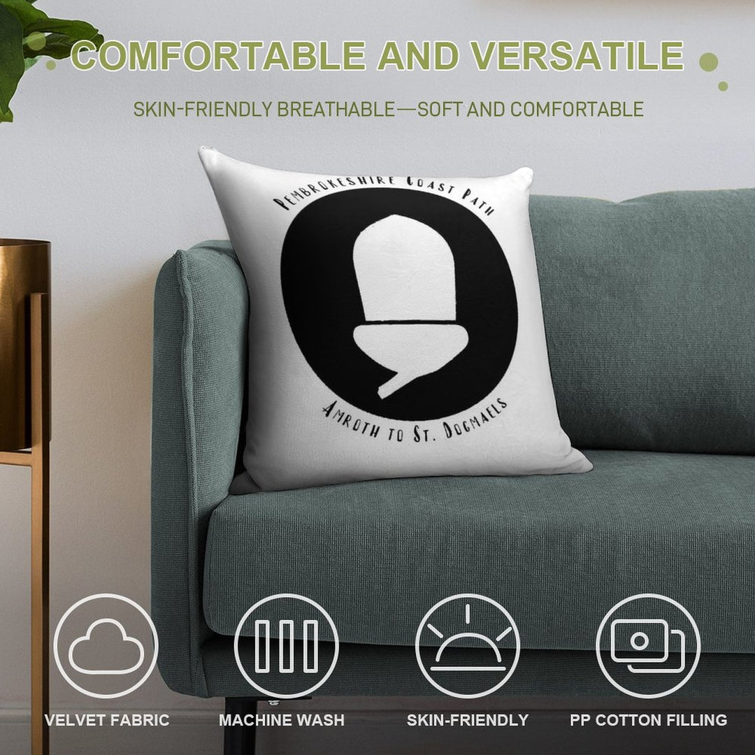 Pembrokeshire Coast Path Soft Hidden Zipper Throw Pillow