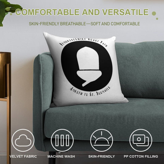 Pembrokeshire Coast Path Soft Hidden Zipper Throw Pillow