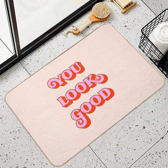 You Look Good (Peach And Pink Tone)  Multi-Purpose Bath Mat