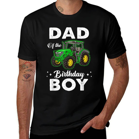Dad Of The Birthday Boy Tractors Farm Party Farmer  Classic T-Shirt