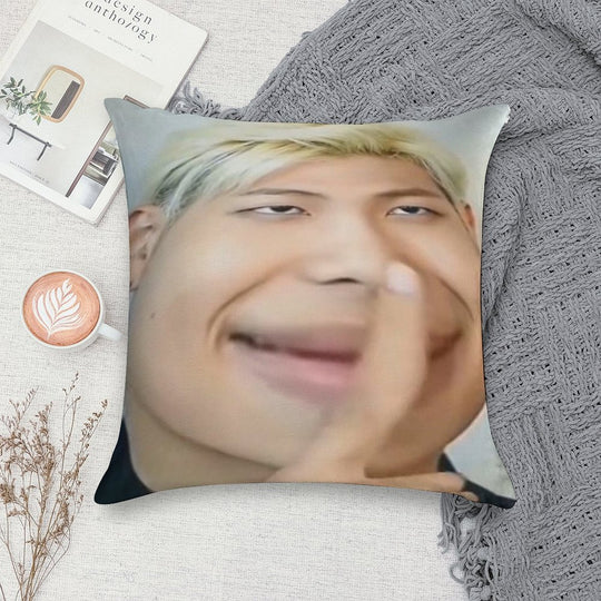 Namjoon Meme Soft Reinforced Edging Throw Pillow