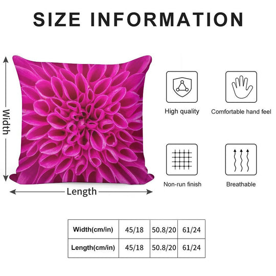 Fuchsia Pink Flower Soft Anti-Pilling Throw Pillow
