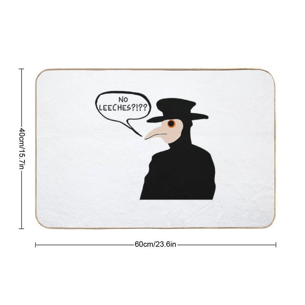 No Leeches!! Plague Doctor Meme  Easy To Clean Bath Mat