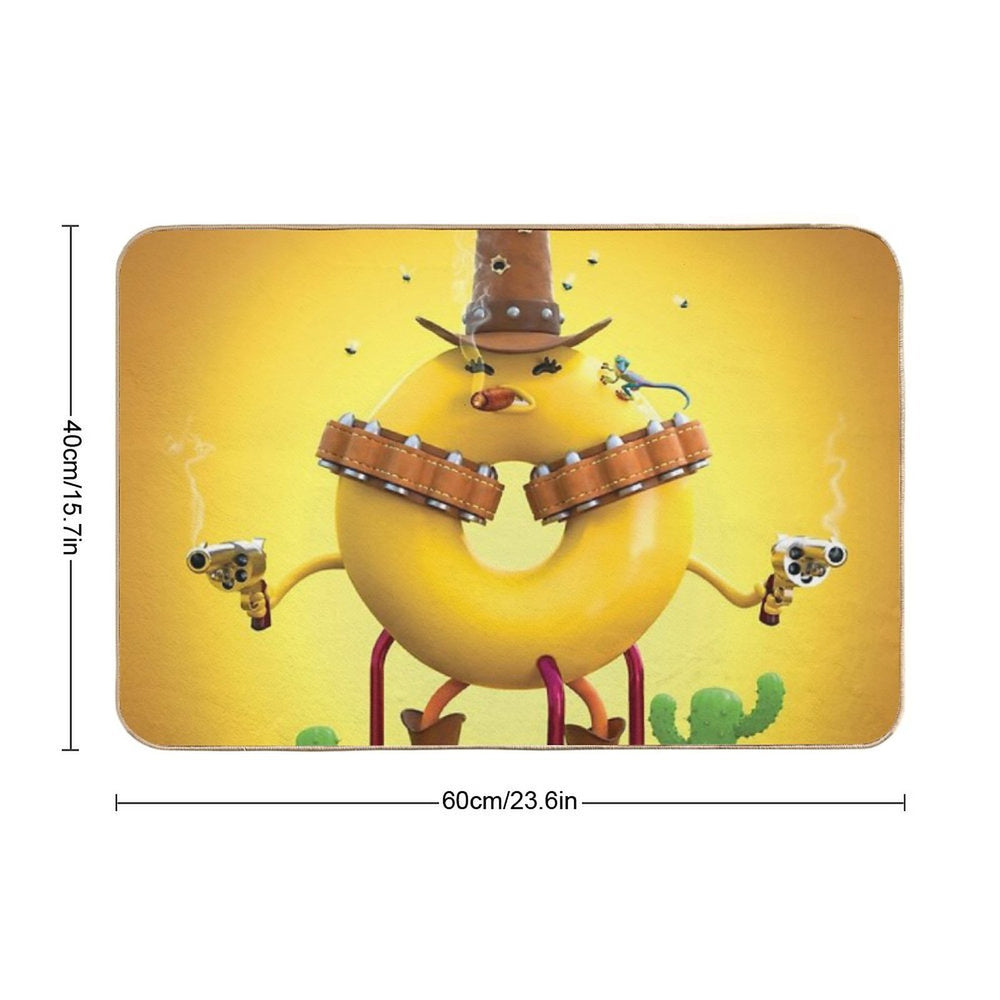Daisy Donut Goes West  Anti-Trip Bath Mat