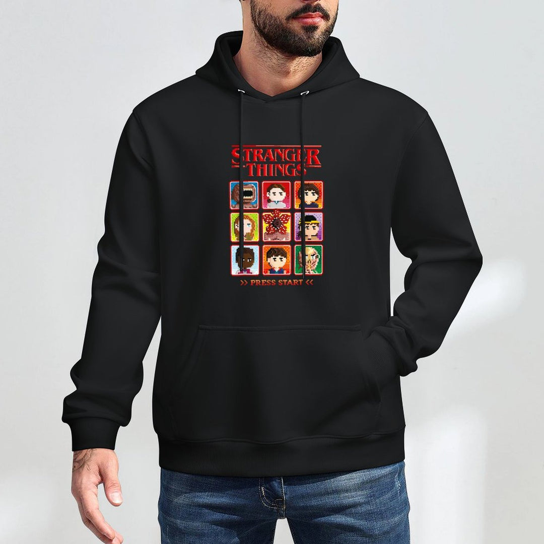 Stranger Things Season 5 Retro Video Game Character Select Shrink-Resistant Hoodie