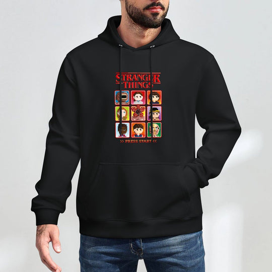 Stranger Things Season 5 Retro Video Game Character Select Shrink-Resistant Hoodie
