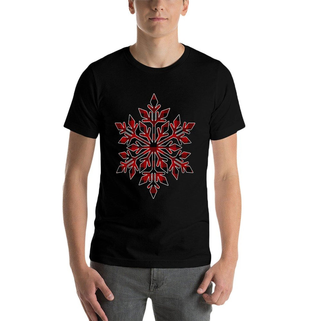 Red Black Plaid Snowflake Lover Matching Family Pajama Gift  Tagless Design T-Shirt