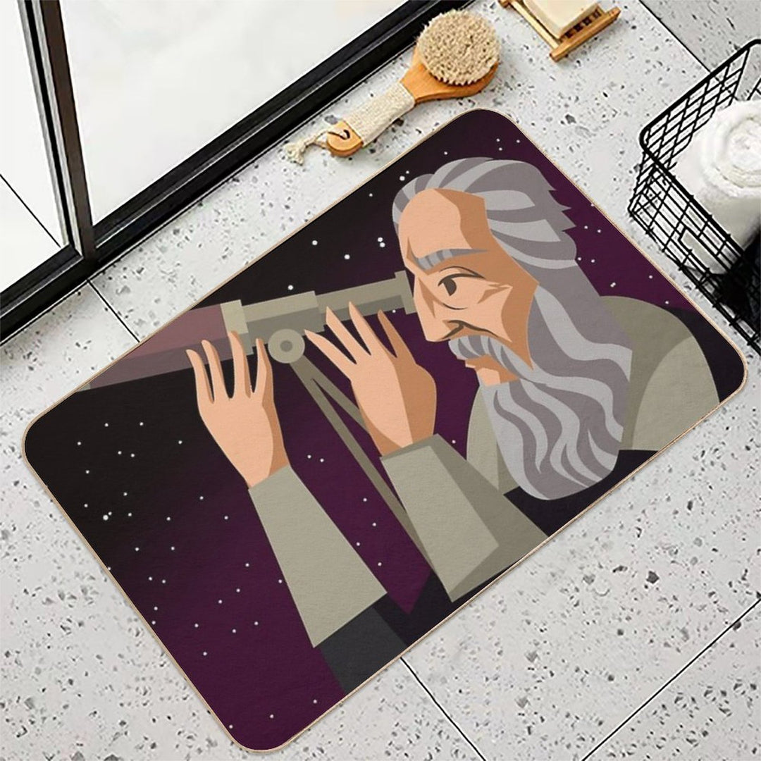 Galileus Watching The Sky  Stain-Proof Bath Mat