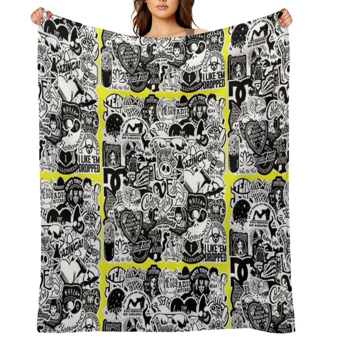 Horror Pictures Collage 7. Compact Throw Blanket