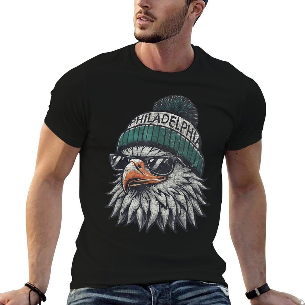 Vintage Eagle with Sunglasses Men Women Kids Cool  Cotton T-Shirt
