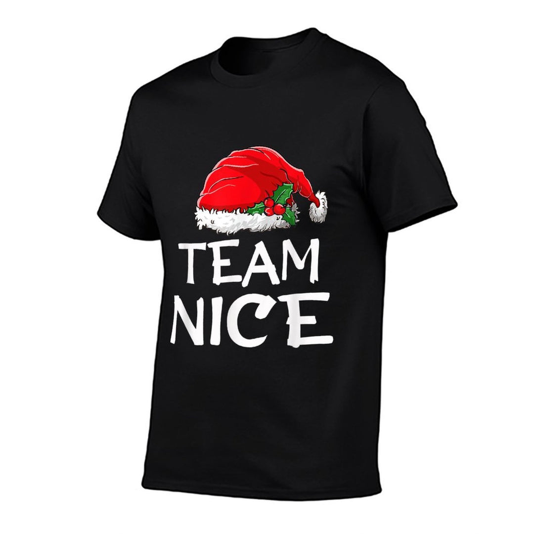 Team Nice Funny Christmas Pajamas Santa Claus Men Women Top  Vintage-inspired T-Shirt