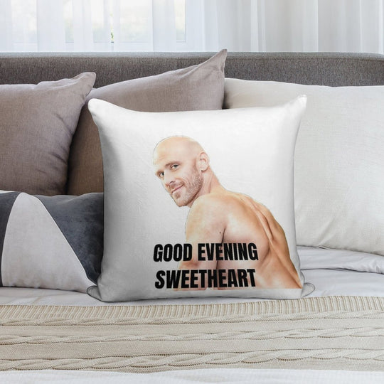 Johnny Sins Good Evening Sweetheart Soft Short Plush Fabric Throw Pillow