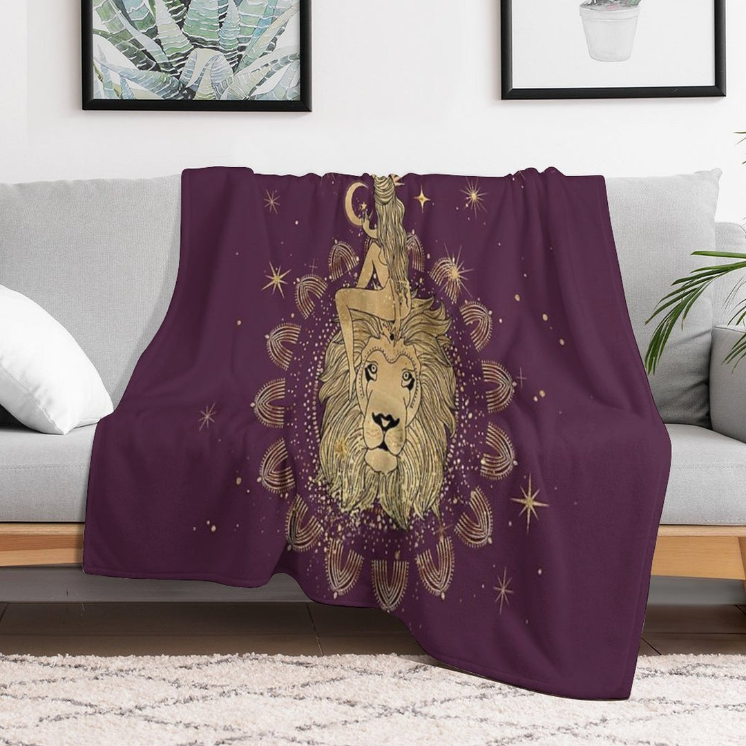 Leo Zodiac Woman Multi-functional Throw Blanket