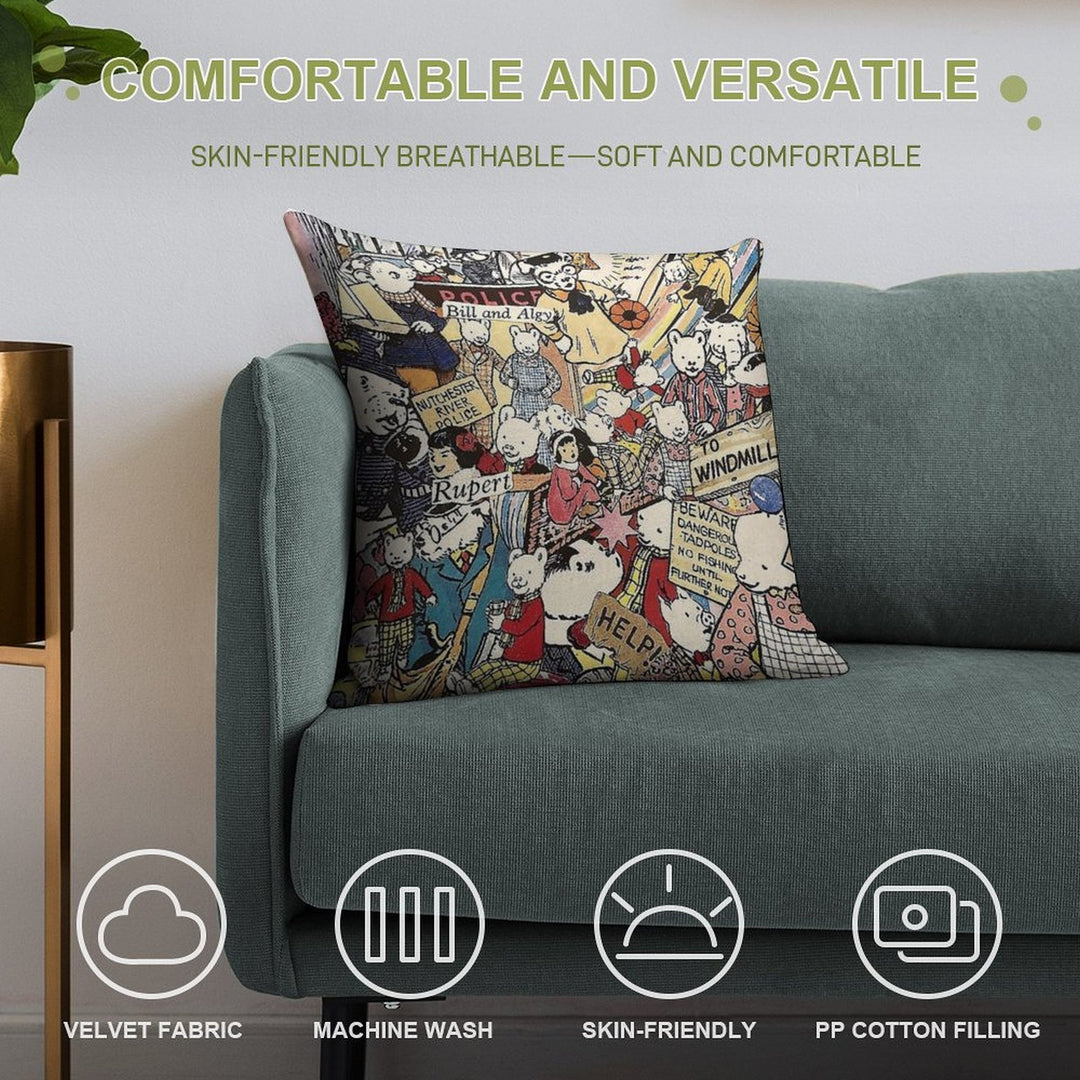 Rupert Bear Soft Shrink-Resistant Throw Pillow