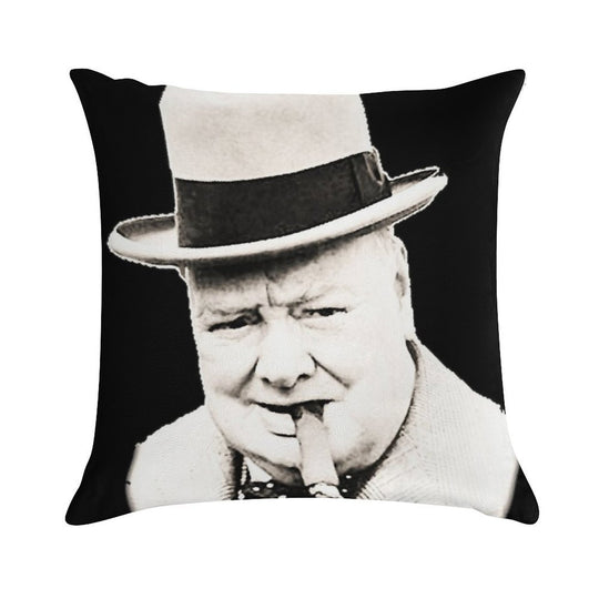 Wiston Churchill Face Soft Multiple Sizes Throw Pillow