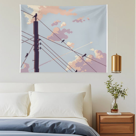 Birds And Electricity Tapestry
