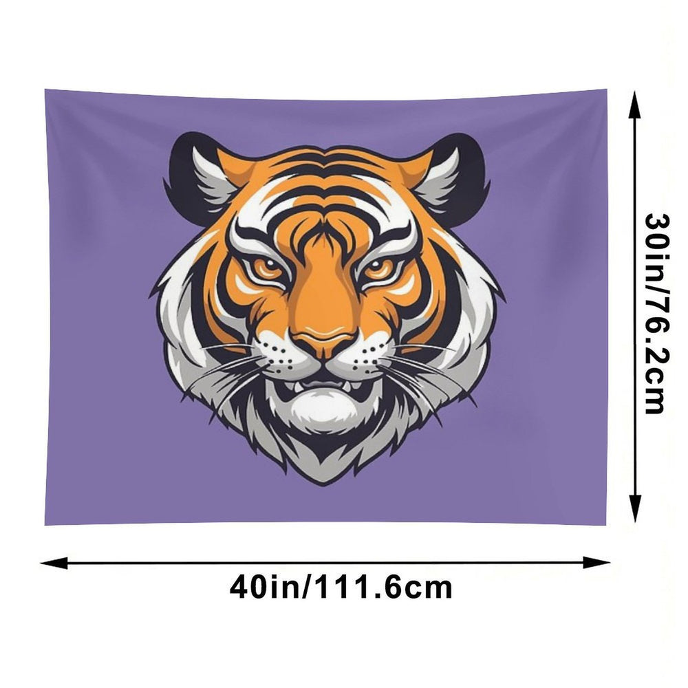 Tiger Mascot Digital Art Tapestry