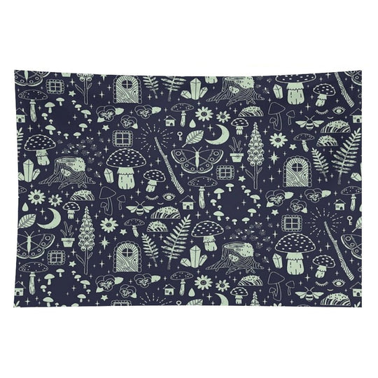 Fairy Garden Midnight Tapestry