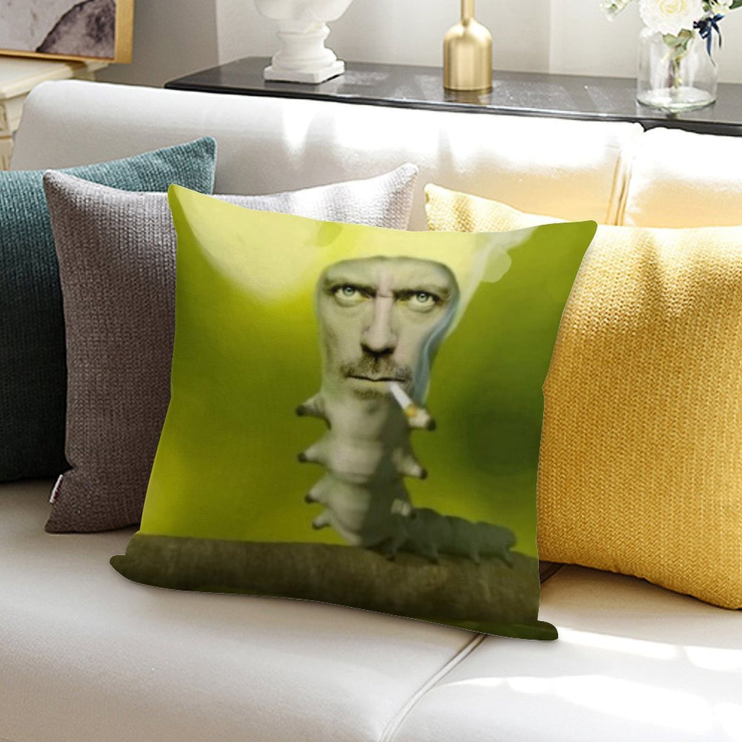 House Caterpillar Meme Soft Washable Throw Pillow