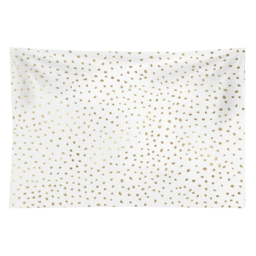 Dotted Gold And White Tapestry