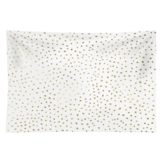 Dotted Gold And White Tapestry