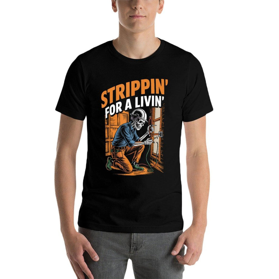 Trippin For A Livin Funny Skeleton Electrician Lover  Lightweight T-Shirt