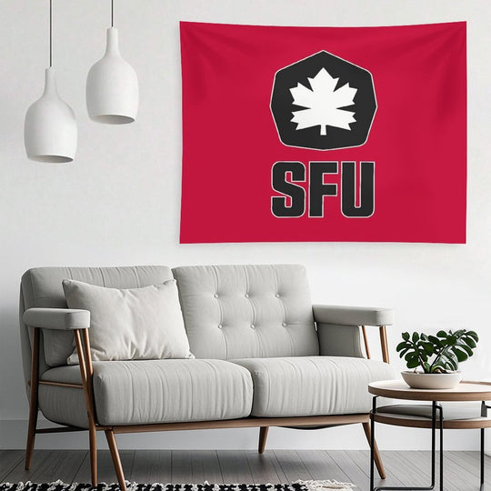 SFU Athletics Black White Tapestry
