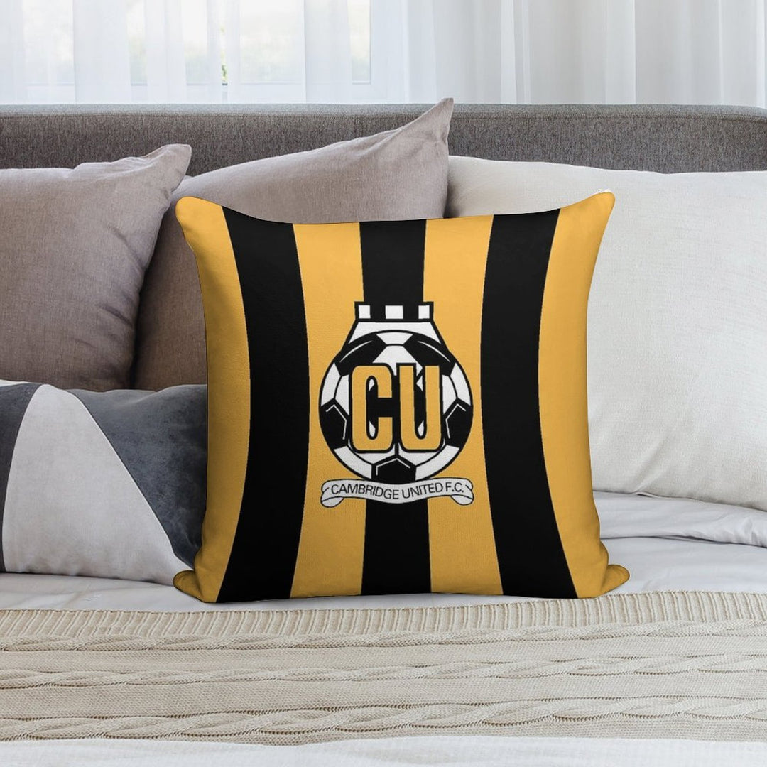 Cambridge United FC Logo - Stripes Soft Fade-Resistant Throw Pillow