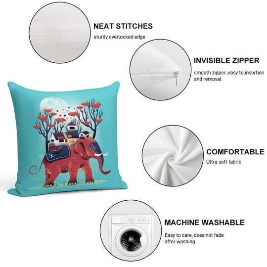 A Colorful Ride Soft Luxury Feel Throw Pillow