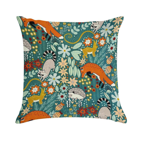 Textured Woodland Pattern Soft Hidden Zipper Throw Pillow