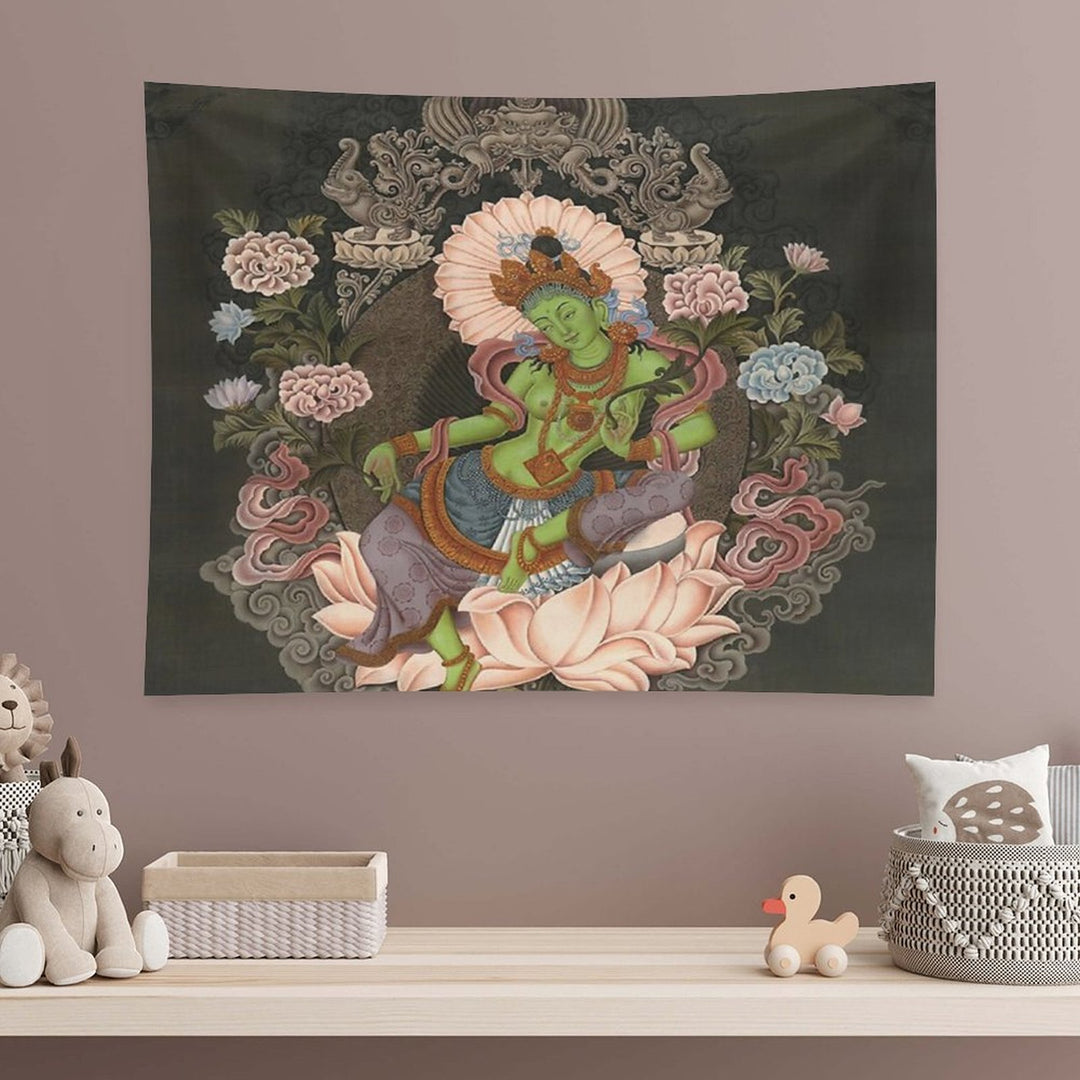 Green Tara Buddhist Thangka Jetsun Dolma Tapestry