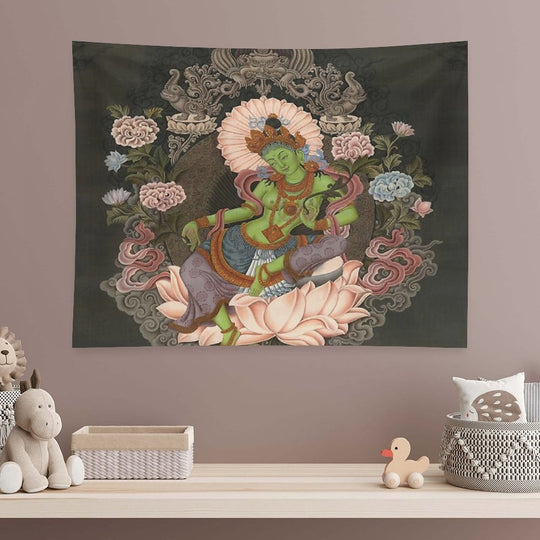 Green Tara Buddhist Thangka Jetsun Dolma Tapestry