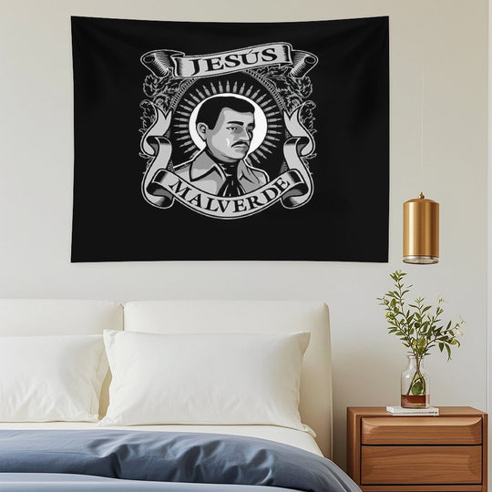 Jesus Malverde Mexican Hero Angel Of The Poor Tapestry