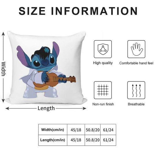Stitch – Elvis Soft Short Plush Fabric Throw Pillow