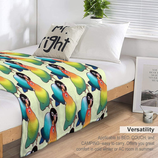 LOVEBIRDS T-SHIRTS Machine-washable Throw Blanket