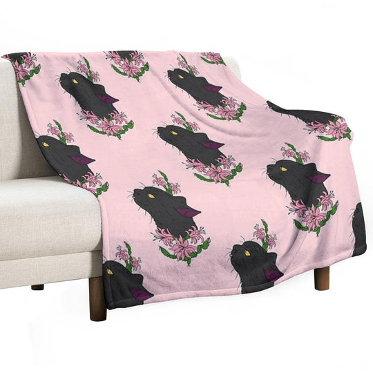 Christmas Cacti Floral Cat Bea All-season Throw Blanket