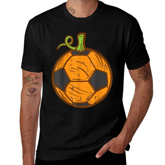 Halloween Soccer Ball Pumpkin Football Costume Boys Kids Men  Moisture-wicking T-Shirt