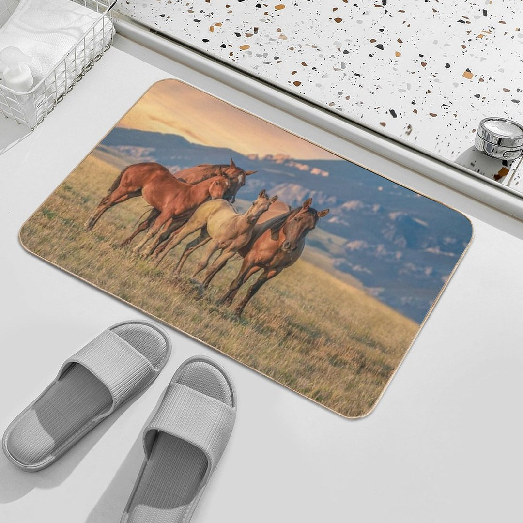 Sunrise Montana Horse Ranch  Multi-Purpose Bath Mat