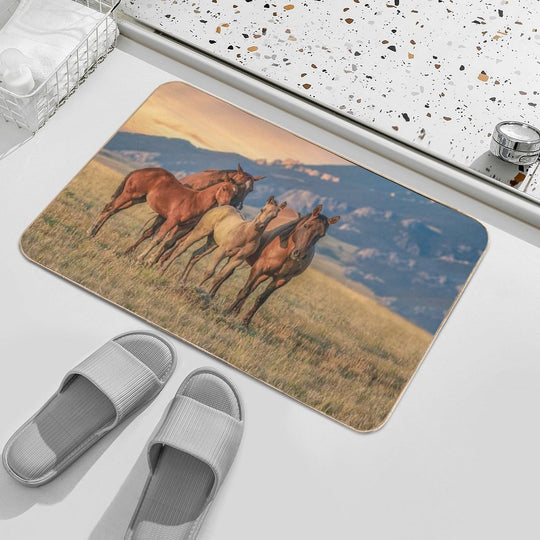 Sunrise Montana Horse Ranch  Multi-Purpose Bath Mat