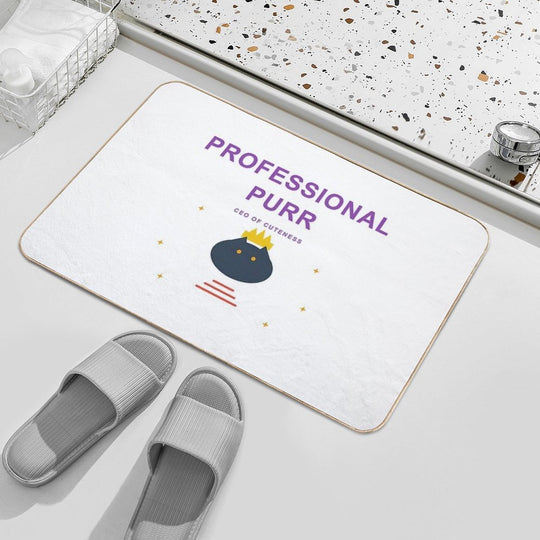 Professional Purr – CEO of Cuteness Cat Design  Anti-Trip Bath Mat