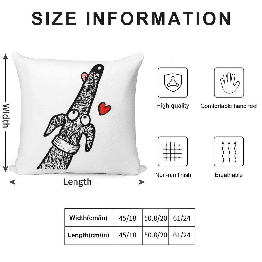 Scribblehound of Love Soft High-Density Material Throw Pillow