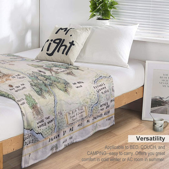 Hundred Acre Wood Map Sustainable Throw Blanket