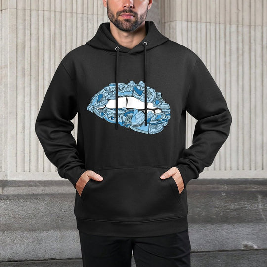 Blue Female Sneakerhead Sneaker Lips Blue Medium-Weight Fabric Hoodie
